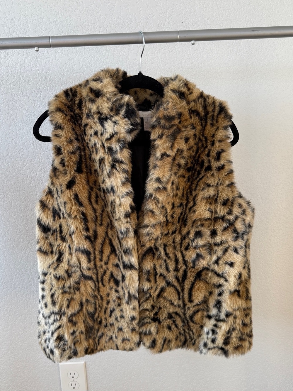 Chico's Faux Fur Leopard-Print Vest